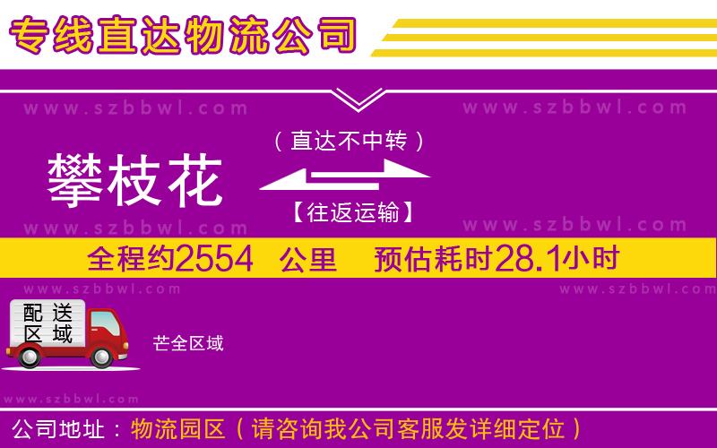 攀枝花到芒物流公司