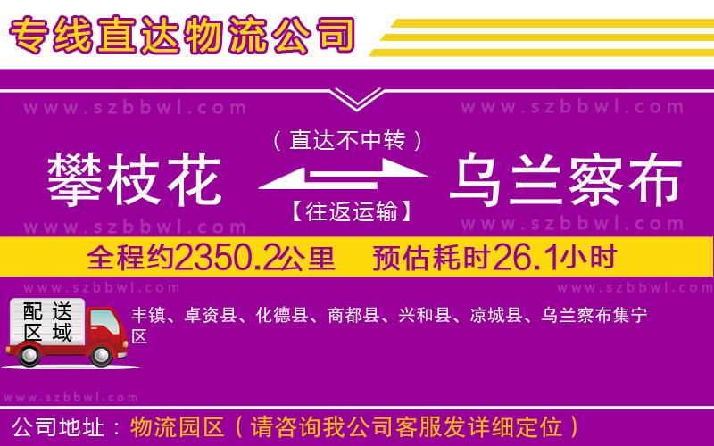 攀枝花到烏蘭察布物流專線