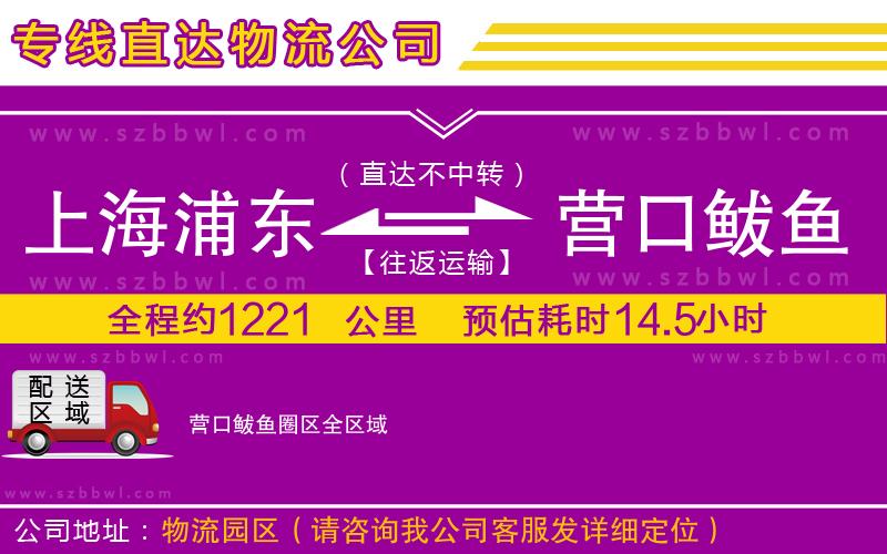 上海浦東區(qū)到營口鲅魚圈區(qū)物流專線
