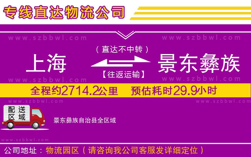 上海到景東彝族自治縣物流公司