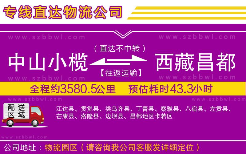 中山小欖到西藏昌都地區(qū)物流公司