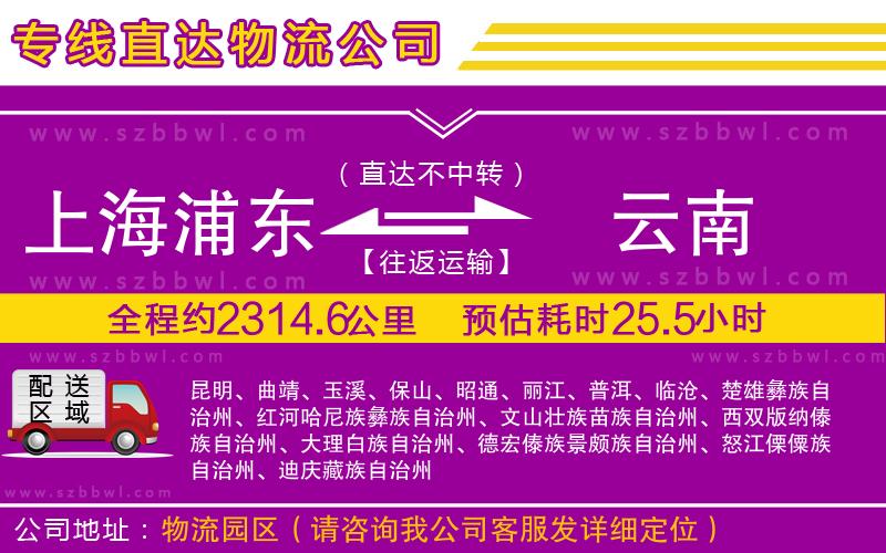 上海浦東區(qū)到云南物流公司