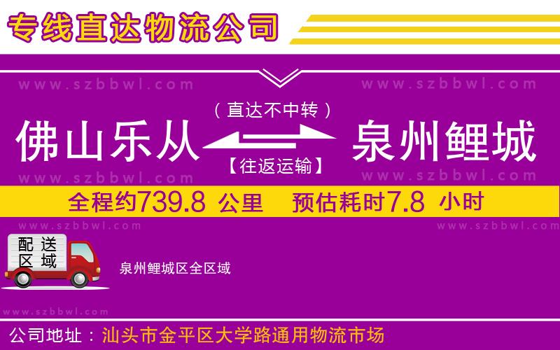 佛山樂從鎮(zhèn)到泉州鯉城區(qū)物流公司