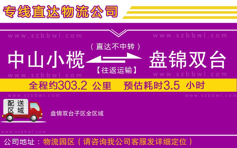 中山小欖到盤錦雙臺子區(qū)物流公司