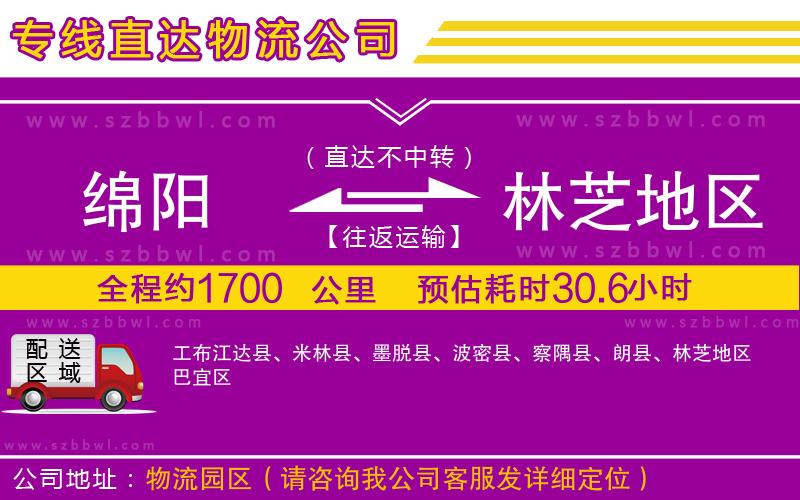 綿陽到林芝地區(qū)物流專線