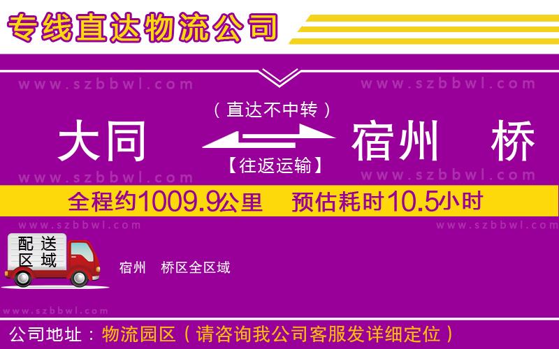 大同到宿州埇橋區(qū)物流專線