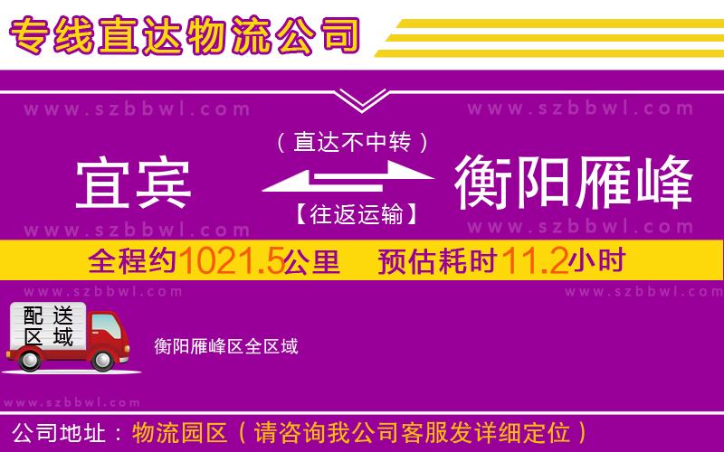 宜賓到衡陽雁峰區(qū)物流專線