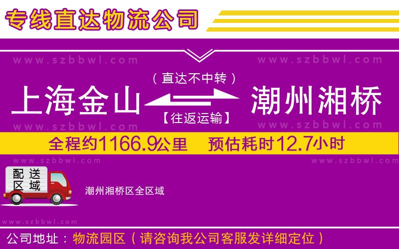 上海金山區(qū)到潮州湘橋區(qū)物流專線