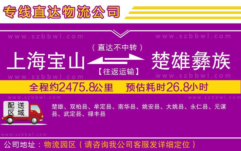 上海寶山區(qū)到楚雄彝族自治州物流公司