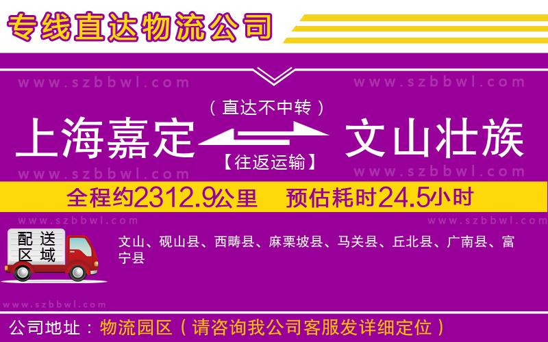 上海嘉定區(qū)到文山壯族苗族自治州物流公司
