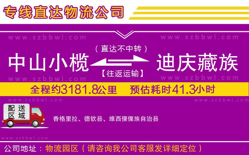 中山小欖到迪慶藏族自治州物流公司