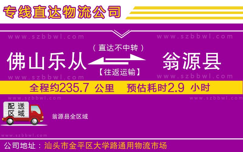 佛山樂從鎮(zhèn)到翁源縣物流公司