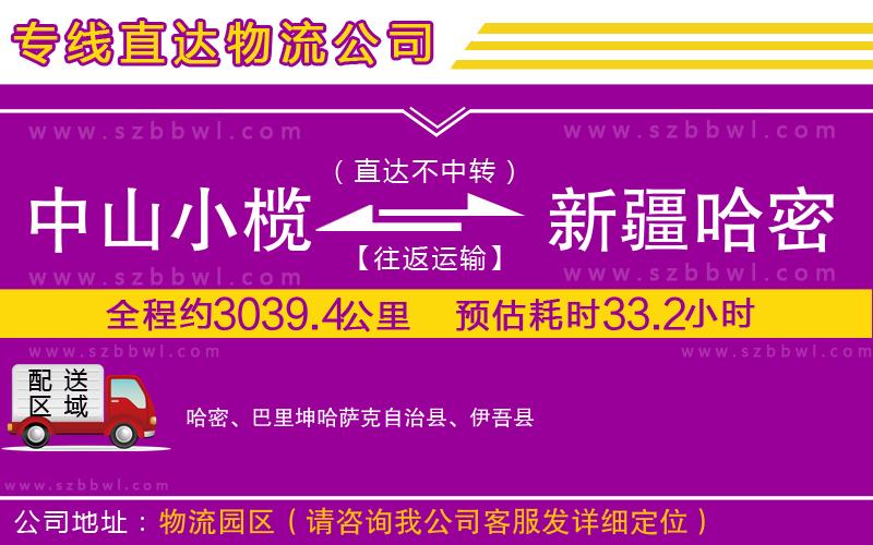 中山小欖到新疆哈密地區(qū)物流公司