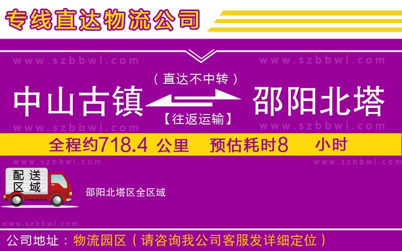 中山古鎮(zhèn)到邵陽北塔區(qū)物流公司