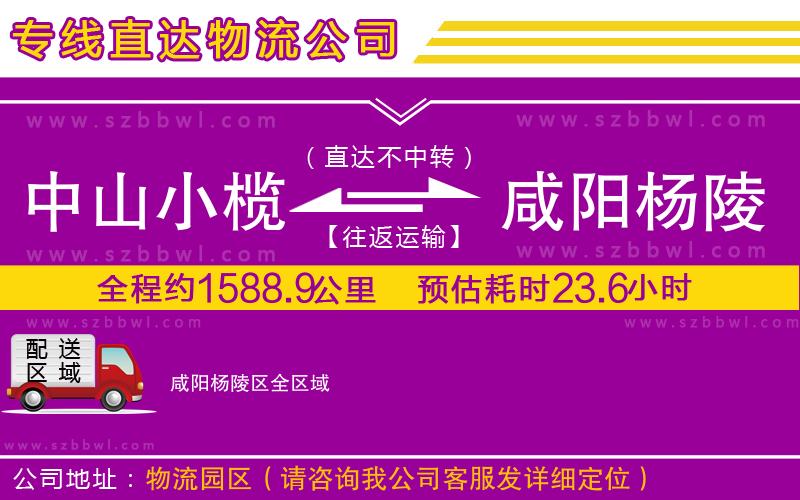 中山小欖到咸陽(yáng)楊陵區(qū)物流專(zhuān)線