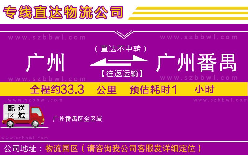 廣州到廣州番禺區(qū)物流專線