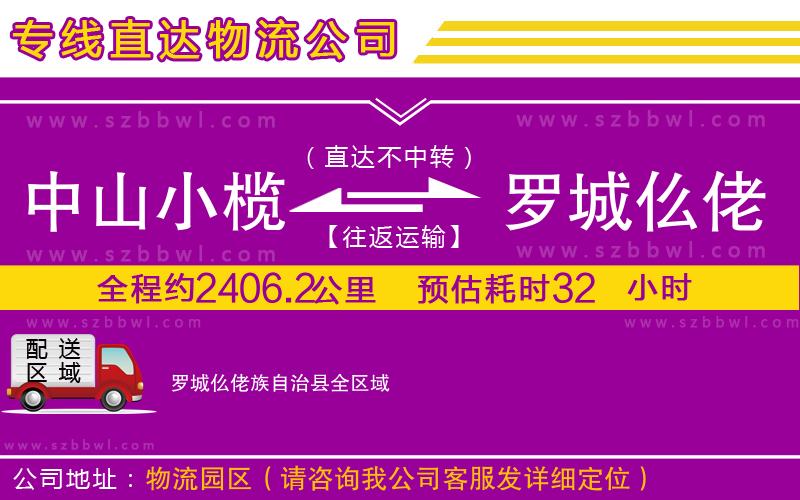 中山小欖到羅城仫佬族自治縣物流專(zhuān)線