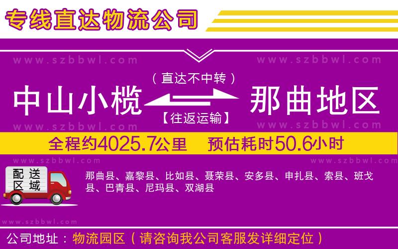 中山小欖到那曲地區(qū)物流專線