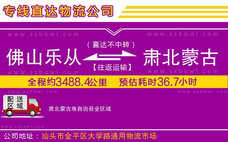 佛山樂(lè)從鎮(zhèn)到肅北蒙古族自治縣物流專線