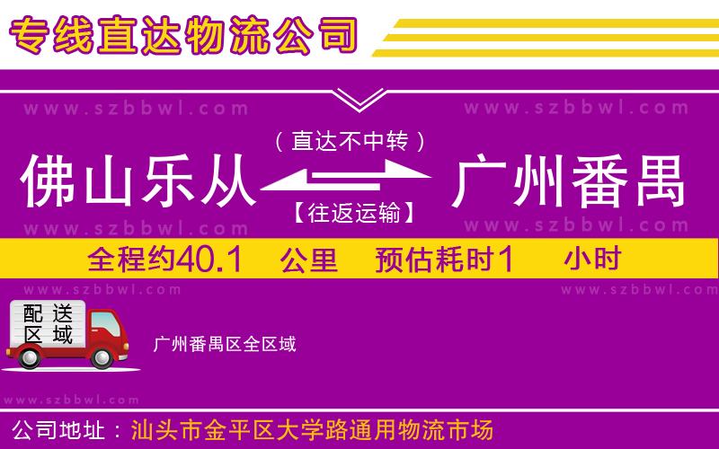 佛山樂從鎮(zhèn)到廣州番禺區(qū)物流專線