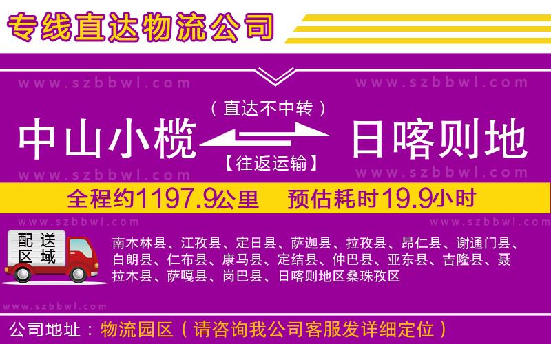 中山小欖到日喀則地區(qū)物流公司