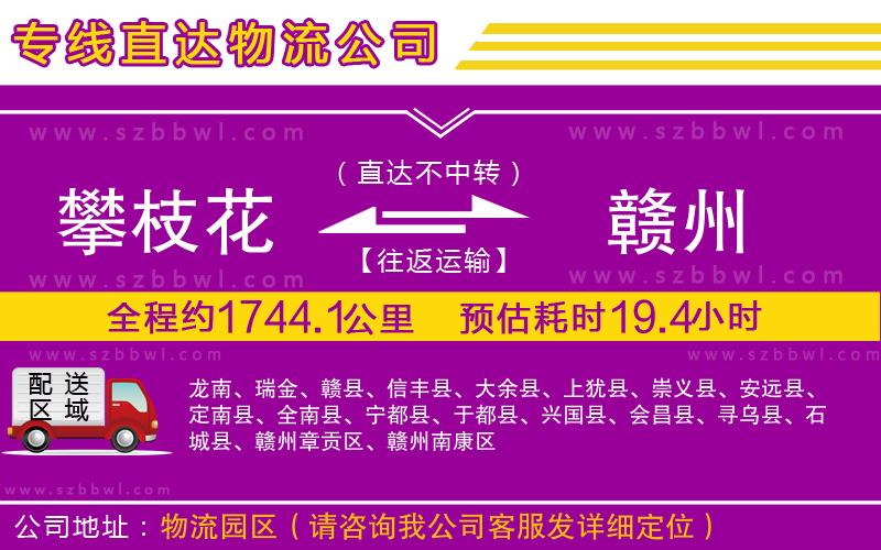 攀枝花到贛州物流專線