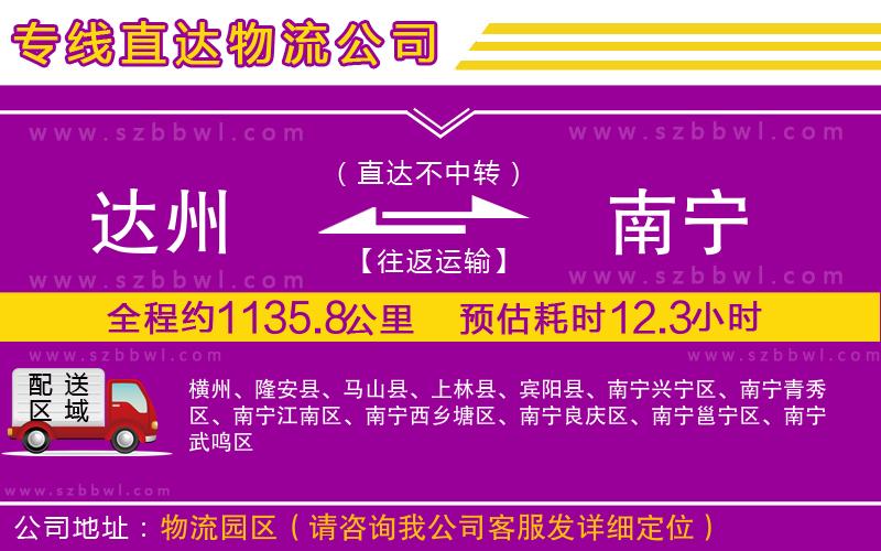 達(dá)州到南寧物流公司