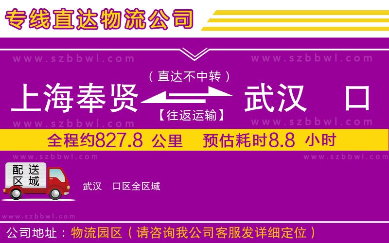 上海奉賢區(qū)到武漢硚口區(qū)物流公司