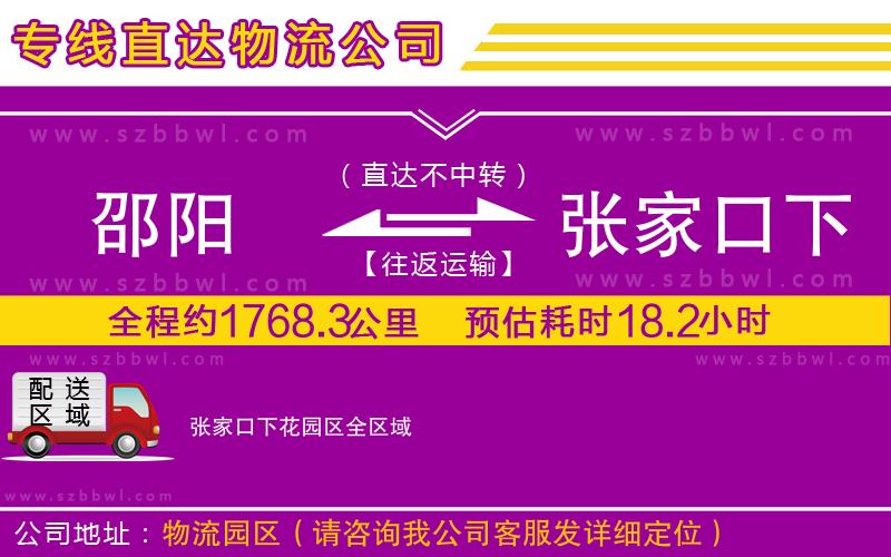 邵陽到張家口下花園區(qū)物流專線