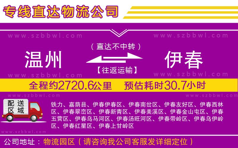 溫州到伊春物流專線