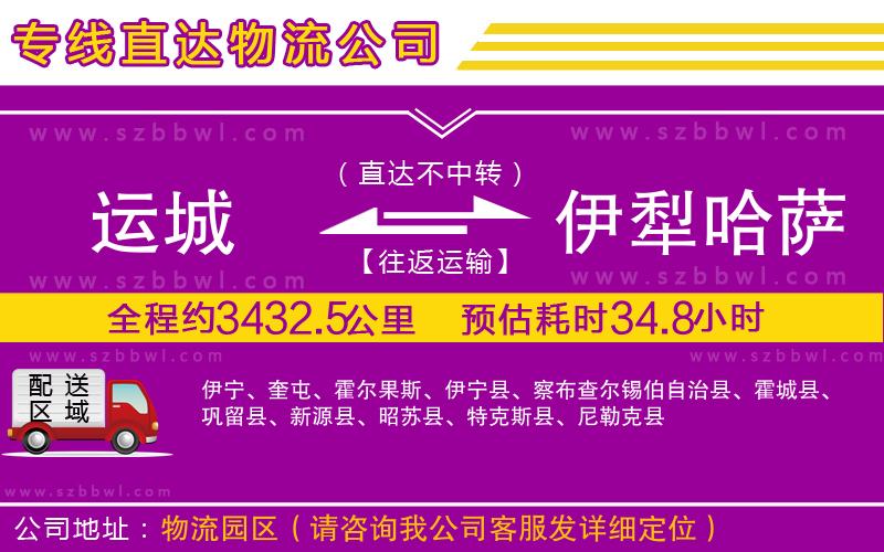 運(yùn)城到伊犁哈薩克自治州物流專線
