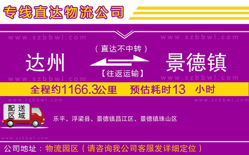 達(dá)州到景德鎮(zhèn)物流公司