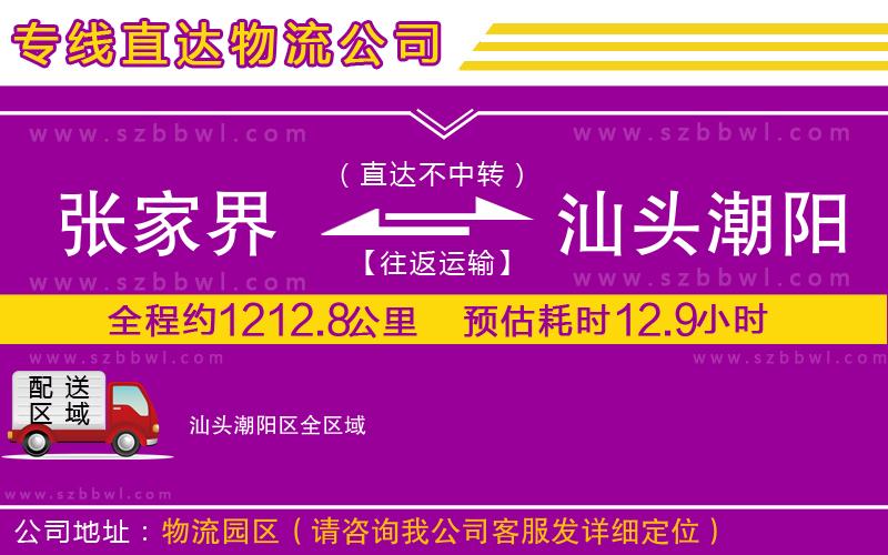 張家界到汕頭潮陽區(qū)物流公司