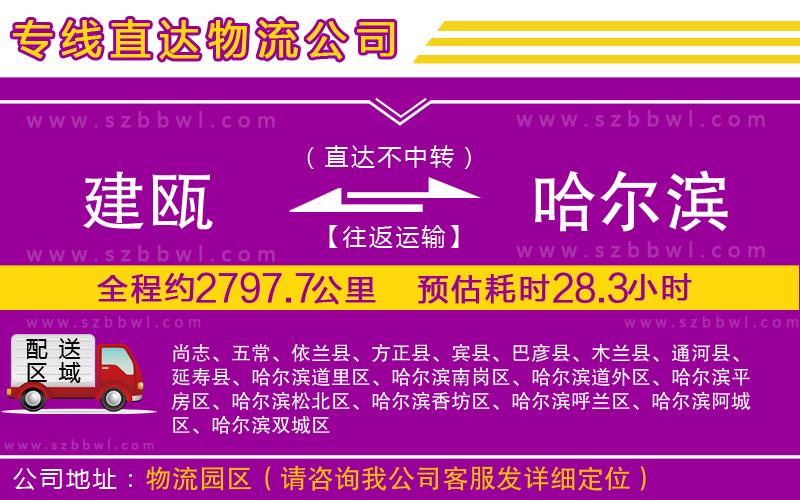 建甌到哈爾濱物流公司