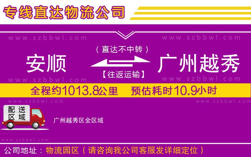 安順到廣州越秀區(qū)物流專線