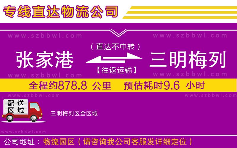 張家港到三明梅列區(qū)貨運(yùn)專線