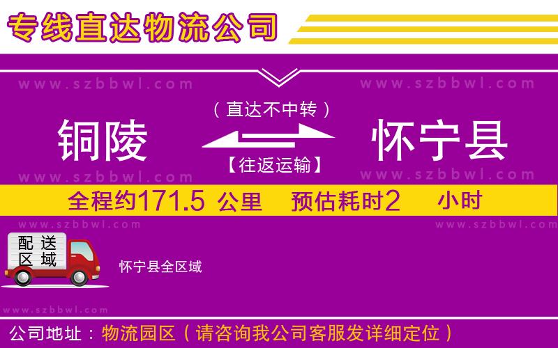 銅陵到懷寧縣物流公司