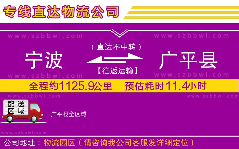 寧波到廣平縣物流公司