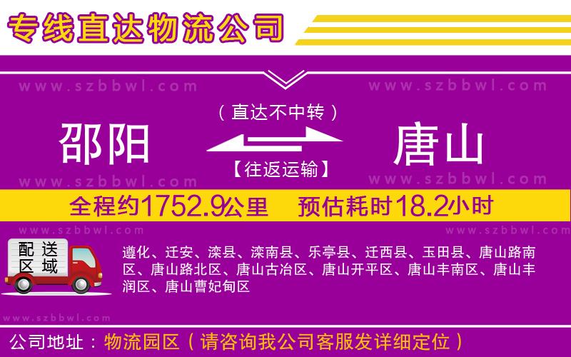 邵陽到唐山物流公司