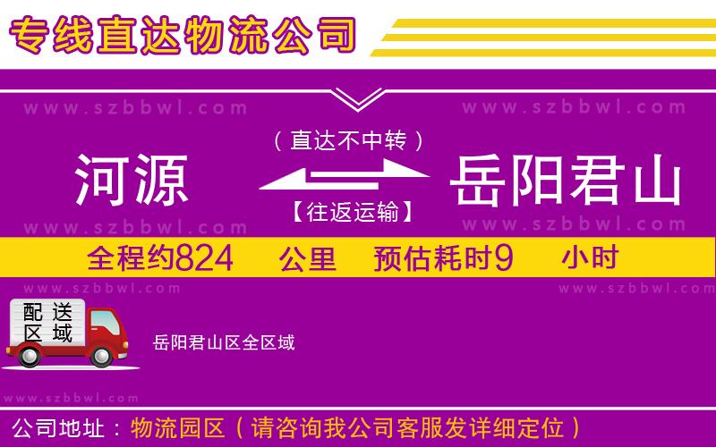 河源到岳陽(yáng)君山區(qū)物流專線