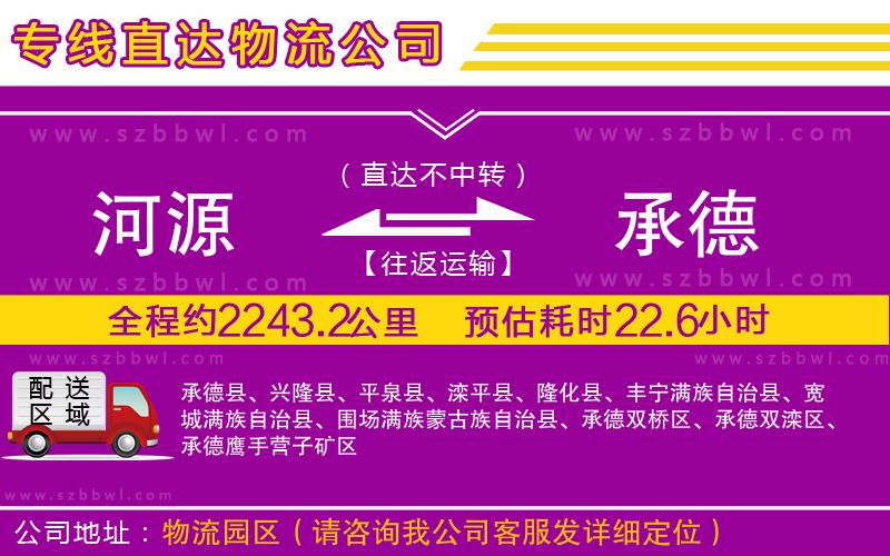 河源到承德物流公司