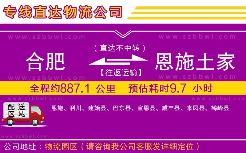 合肥到恩施土家族苗族自治州物流公司