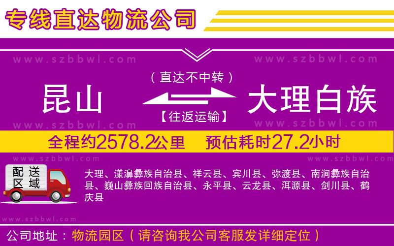 昆山到大理白族自治州貨運專線