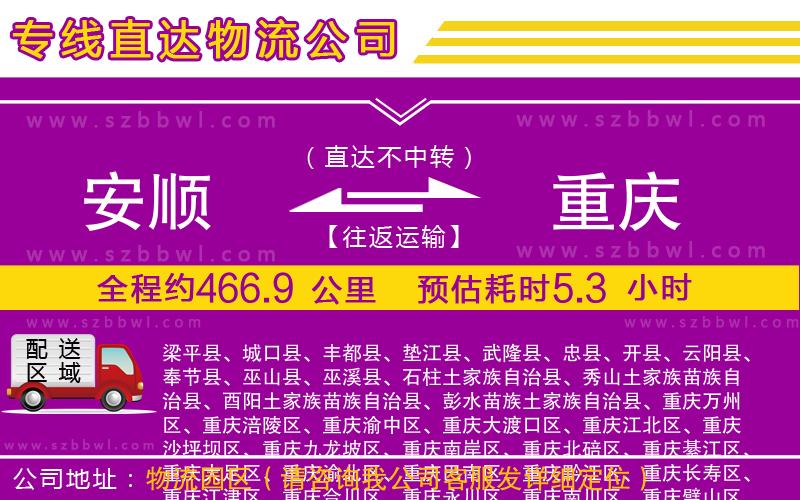 安順到重慶物流公司