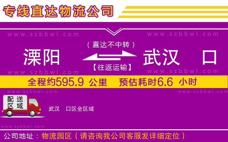 溧陽(yáng)到武漢硚口區(qū)物流公司