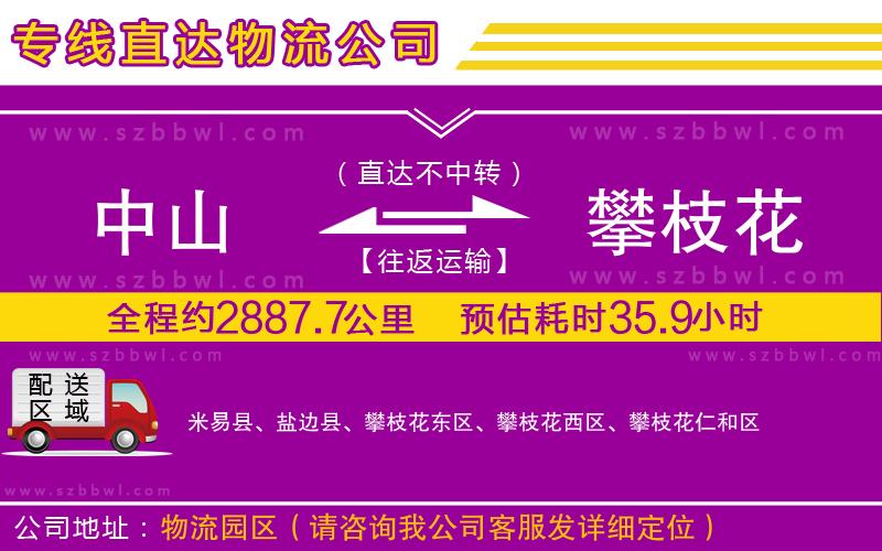 中山到攀枝花貨運(yùn)專線