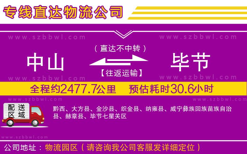 中山到畢節(jié)貨運專線