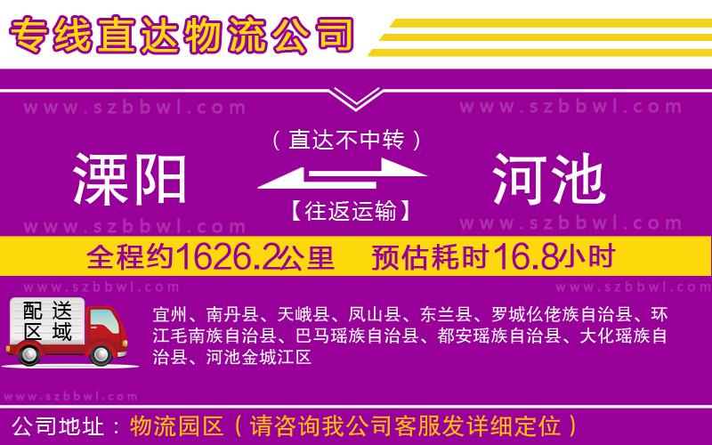 溧陽到河池物流公司