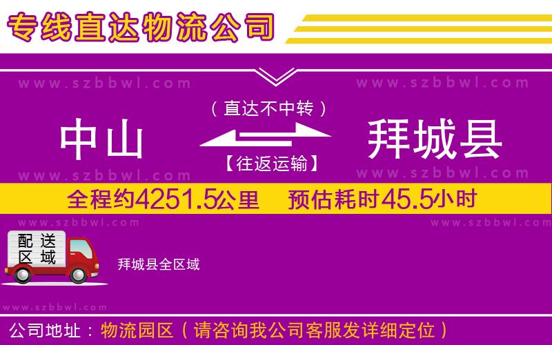 中山到拜城縣貨運(yùn)專(zhuān)線