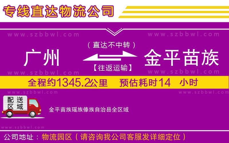 廣州到金平苗族瑤族傣族自治縣貨運專線
